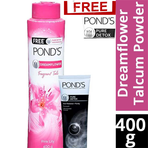 Ponds Dreamflower Talc 400 gm Free Ponds Pure Detox Face Wash 50 g