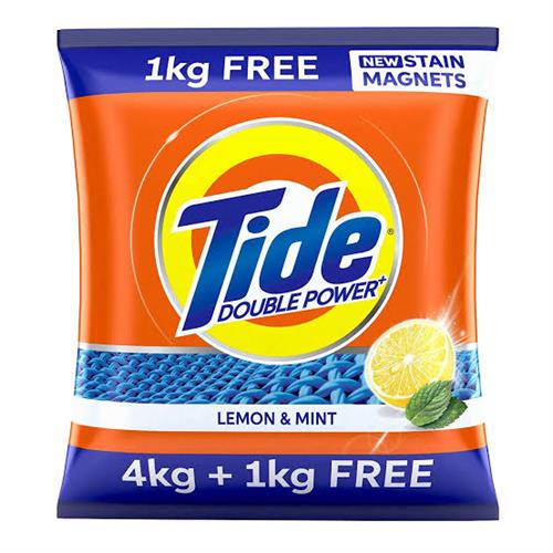 Tide Double Power Lemon & Mint Detergent Powder  4kg+1kg