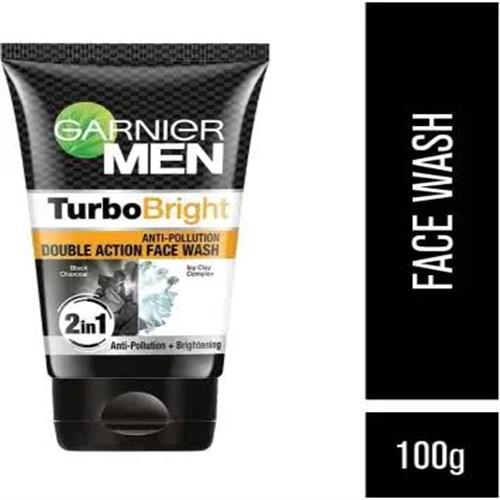 Garnier Men Face Wash Brightening & Anti-Pollution  TurboBright Double Action 100 g