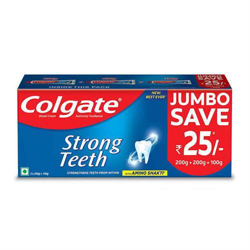 Colgate strong teeth  200g+200g+100g jumbo save rs. 30