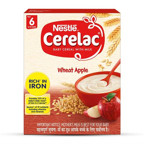 Nestle CERELAC Baby Cereal with Milk, Wheat Apple From 6 Months