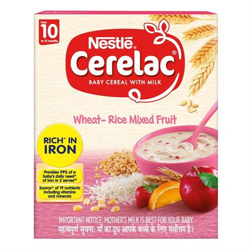 Nestle CERELAC Fortified Baby Cereal with Milk Wheat Rice Mixed Fruit From 10 Months 300g Pack