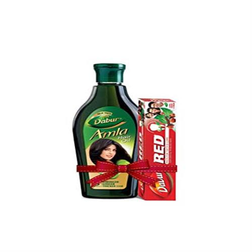 Dabur Amla Hair Oil (free dabur red toothpaste 17 gm)