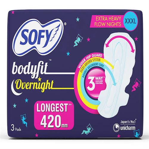 Sofy Bodyfit Overnight Pads - XXXL, 3 pcs