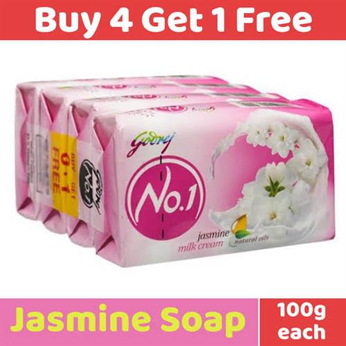 Godrej No.1 Jasmine Soap 100 g (Buy 4 Get 1 Free)