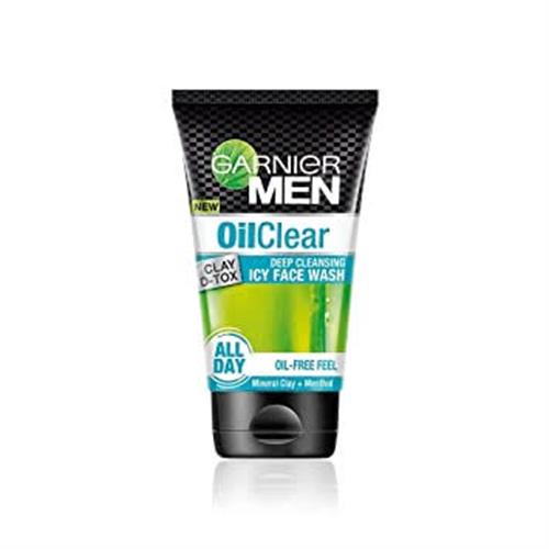 Garnier Men, Face Wash, Balances Oil Level in Skin, OilClear Clay D-Tox, 100 g