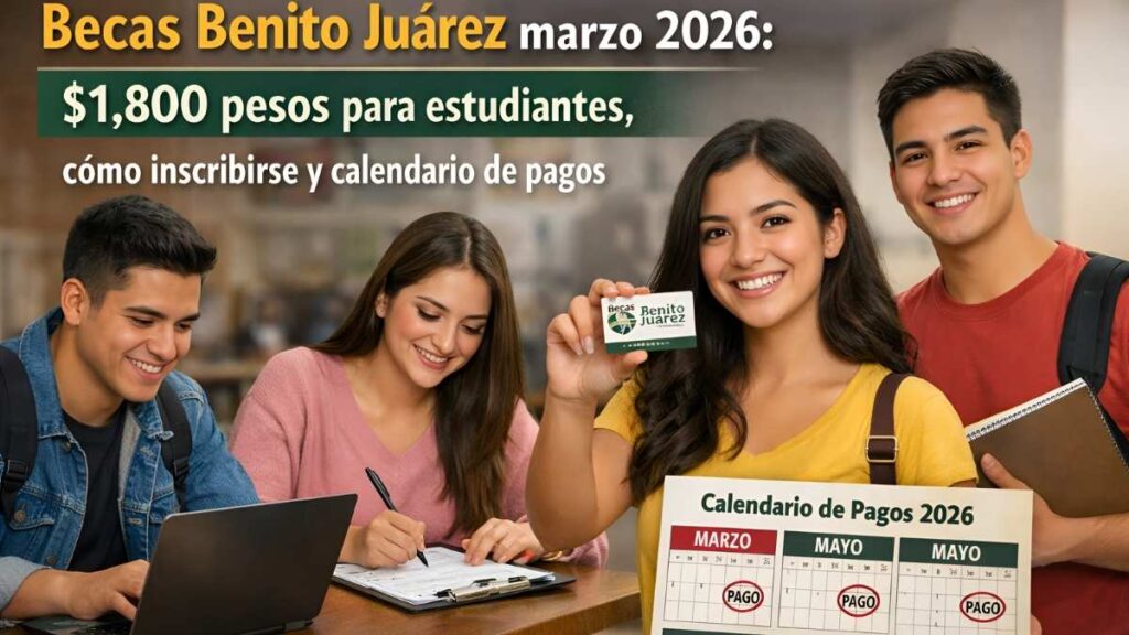 Becas Benito Juárez marzo 2026: $1,800 pesos para estudiantes, cómo inscribirse y calendario de pagos